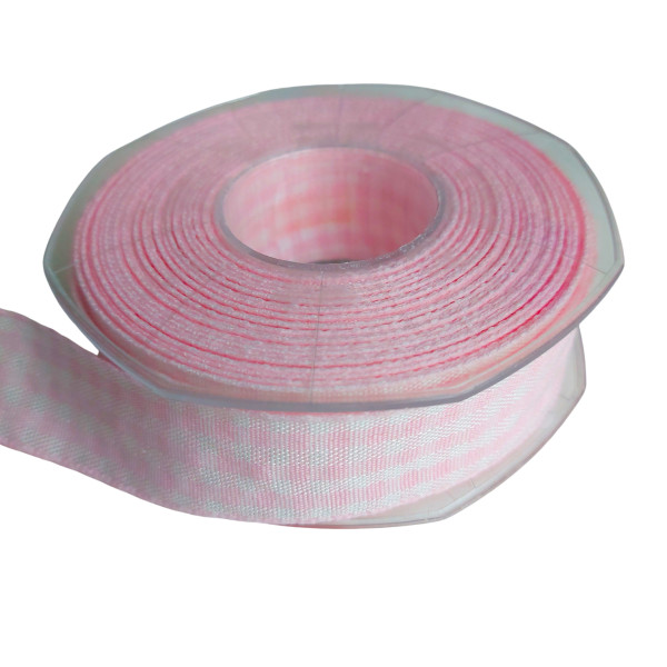 Nastro a Quadretti - Altezza 25 mm - Colore Rosa